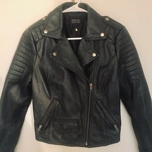 Leather biker jacket